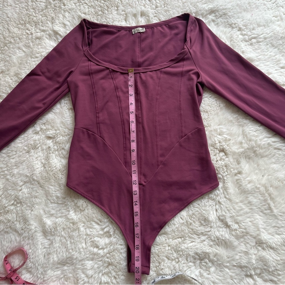 Free People Intimately Purple Corset Long Sleeve Bodysuit Size M - Picture 6 of 8